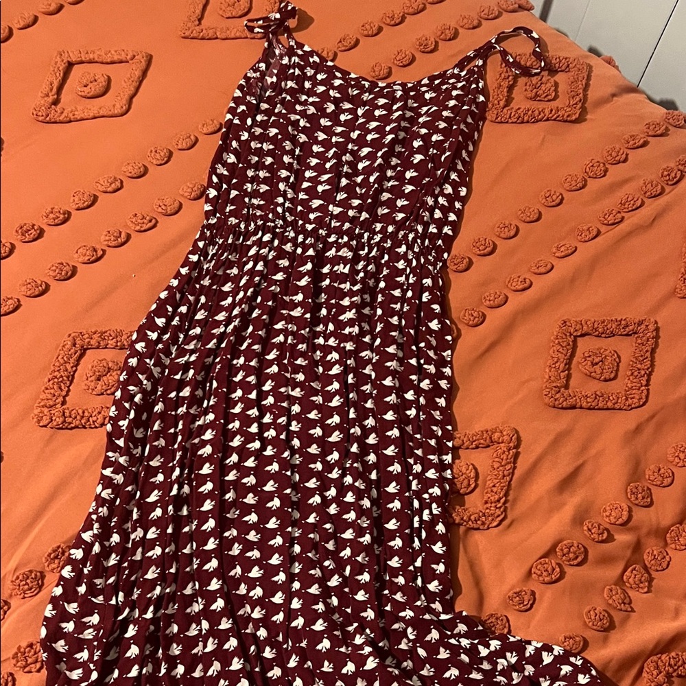 Elegant Burgundy Floral Dress